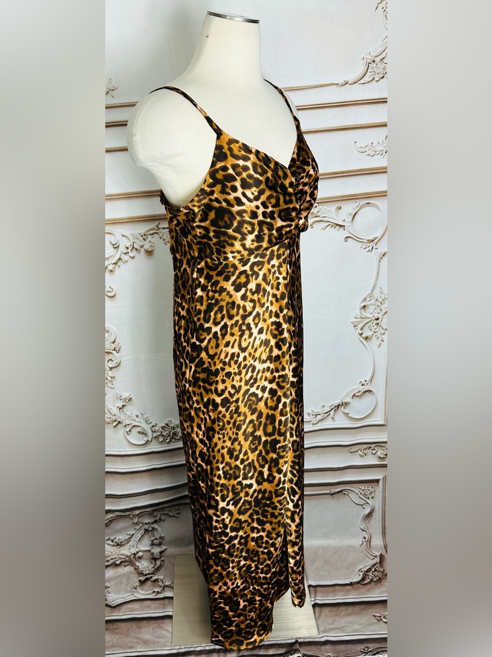 sofia by sofia vergara Leopard Print Slip Maxi Dress - Brown/Black - Picture 3 of 12